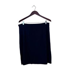 Exclusively Misook Women's Knee Length Skirt Petite X Large Navy Blue XL